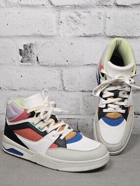 Zara Colorblock High Top Sneakers White Multicolor EU 42 Mens 9